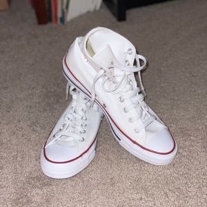 Never worn white high top converse